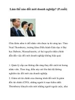 Tài liệu Làm thế nào đổi mới doanh nghiệp? (P.cuối) pptx