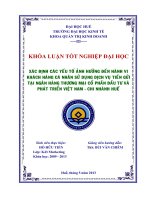 Xác đinh các yếu tố ảnh hưởng đến hành vi khách hàng các nhân sử dụng dịch vụ tiền gửi tại ngân hàng TMCP đầu tư và phát triển việt nam chi nhánh thừa thiên huế 