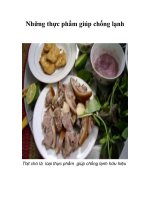 Tài liệu Những thực phẩm giúp chống lạnh docx