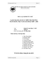 CẠNH TRANH lãi SUẤT TRÊN THỊ TRƯỜNG NGÂN HÀNG VIỆT NAM GIAI đoạn 2007   2010 
