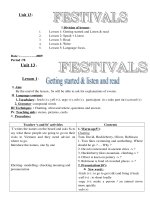 Bài giảng anh 8 - unit 13