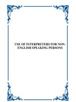 Tài liệu USE OF INTERPRETERS FOR NON-ENGLISH SPEAKING PERSONS pdf