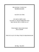 Xây dựng chiến lược tại công ty trách nhiệm hữu hạn một thành viên cà phê gia lai 