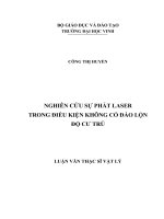 Nghiên cứu sự phát laser trong điều kiện không có đảo lộn độ cư trú luận văn thạc sỹ vật lí 