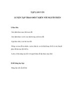 Tài liệu Tập làm văn - LUYỆN TẬP TRAO ĐỔI Ý KIẾN VỚI NGƯỜI THÂN doc