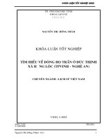 Tìm hiểu về dòng họ trần ở đức thịnh xã hưng lộc (TP vinh   nghệ an) 