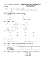 Bài soạn Đề kiểm tra Toán 1 cuối kì 1