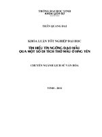 Tìm hiểu tín ngưỡng đạo mẫu qua một số di tích mẫu ở hưng yên luận văn tốt nghiệp đại học 