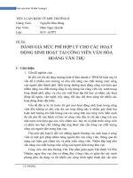 ĐÁNH GIÁ mức PHÍ hợp lý CHO các HOẠT ĐỘNG SINH HOẠT tại CÔNG VIÊN văn hóa HOÀNG văn THỤ 