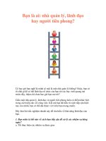 Tài liệu Bạn là ai: nhà quản lý, lãnh đạo hay người tiên phong? pptx