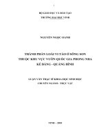Thành phần loài vi tảo ở sông con thuộc khu vực vườn quốc gia phong nha kẻ bàng   quảng bình 
