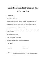 Tài liệu Quyết định thành lập trường cao đẳng nghề công lập pptx