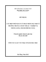 Các biện pháp quản lý hoạt động dạy học ở trường trung cấp kỹ thuật   nghiệp vụ thăng long thành phố đà nẵng 