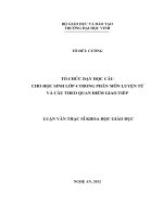 Tổ chức dạy học câu cho học sinh lớp 4 trong phân môn luyện từ và câu theo quan điểm giao tiếp 