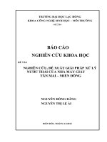 Nghiên cứu đề xuất giải pháp xử lý nước thải của nhà máy giấy tân mai   miền đông 
