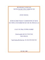 Đánh gía hiện trạng và định hướng sử dụng đát nông lâm nghiệp tại huyện chư sê, thái nguyên 