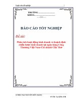 Tài liệu BÁO CÁO TỐT NGHIỆP:PHÂN TÍCH HOẠT ĐỘNG KINH DOANH VÀ HOẠCH ĐỊNH CHIẾN LƯỢC KINH DOANH TẠI NGÂN HÀNG CÔNG THƯƠNG VIỆT NAM – CHI NHÁNH CẦN THƠ pdf