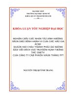 Nghiên cứu các nhân tố ảnh hưởng đến dự định hành vi của các hộ gia đình quận hải châu thành phố đà nẵng đối với dịch vụ truyền hình tương tác OneTV của công ty cổ phần viễn thông FPT 