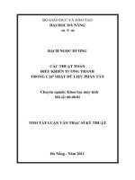 Các thuật toán điều khiển tương tranh trong cập nhật dữ liệu phân tán 