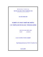 nghiên cứu phát triển hệ thống cây trồng huyện đà bắc tỉnh hòa bình 