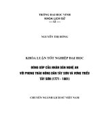 Đóng góp của nhân dân nghệ an với phong trào nông dân tây sơn và vương triều tây sơn (1771   1801) 