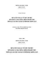 Rèn luyện năng lực tổ chức tri thức tiến hành các hoạt động chiếm lĩnh kiến thức thông qua dạy học giải bài tập hình học không gian 