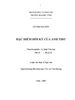 Đặc điểm hồi ký của anh thơ luận văn thạc sỹ ngữ văn 