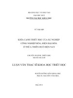 Khía cạnh triết học của sự nghiệp công nghiệp hoá, hiện đại hóa ở thừa thiên huế hiện nay 