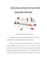 Tài liệu Ảnh hưởng của thuốc lá tới quá trình dùng thuốc chữa bệnh docx