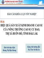 Slide HIỆU QUẢ sản XUẤT KINH DOANH  CAO SU của NÔNG TRƯỜNG CAO SU cư BAO,THỊ xã BUÔN hồ, TỈNH đắk lắk 