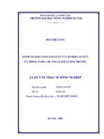 đánh giá khả năng sản xuất của tổ hợp lai giữa gà trống f1 với gà mái lương phượng 