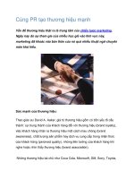 Tài liệu Cùng PR tạo thương hiệu mạnh pptx