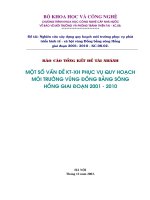 Nghiên cứu một số vấn đề kinh tế xã hội phục vụ việc quy hoạch môi trường vùng đồng bằng sông hồng 2001-2010