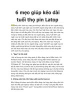 Tài liệu 6 mẹo giúp kéo dài tuổi thọ pin Latop docx