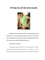 Tài liệu Để hấp thu tốt khi tiêm insulin docx