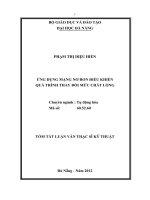 Ứng dụng mạng nơ ron điều khiển quá trình thay đổi mức chất lỏng 