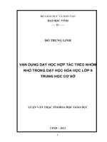 Dạy học hợp tác theo nhóm nhỏ trong dạy học hóa học lớp 9 phần vô cơ trung học cơ sở luận văn thạc sỹ giáo dục học 