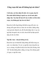 Tài liệu Uống rượu thế nào để không hại sức khỏe? docx