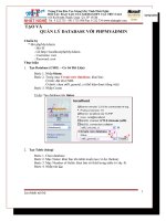 TẠO VÀ QUẢN LÝ DATABASE VỚI PHPMYADMIN