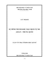 Sự hình thành khu vực mậu dịch tự do ASEAN   trung quốc 