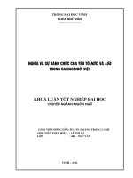 Nghĩa và sự hành chức của yếu tố nước và lửa trong ca dao người việt luận văn tốt nghiệp đại học 