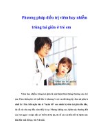 Tài liệu Phương pháp điều trị viêm hay nhiễm trùng tai giữa ở trẻ em docx