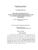 Một số giải pháp quản lý nâng cao chất lượng đội ngũ giáo viên các trường THPT huyện tĩnh gia thanh hóa luận văn thạc sĩ khoa học giáo dục 