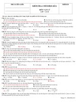 Bài giảng KTRA 1 TIẾT Lần2-HK2 LÝ 12CB MÃ ĐỀ 412 ( Có ĐA)