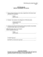 Tài liệu NR33 NURSING LAB MAKE UP ASSIGNMENT FOR LAB ONE doc