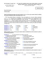 Tài liệu Đề thi chính thức kỳ thi tốt nghiệp THPT 2010 môn Tiếng anh - Chương trình chuẩn và nâng cao (Mã đề thi 708) ppt