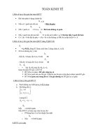 Một số Công Thức và Lưu ý Khi Giải Toán Kinh Tế-Quy Hoạch Tuyến Tính