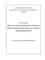 Sự hài lòng của khách hàng khi tham gia mua sắm tại các siêu thị trên địa bàn thành phố Hà Nội 