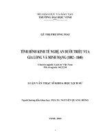 Tình hình kinh tế nghệ an dưới triều vua gia long và minh mạng (1802   1840) 