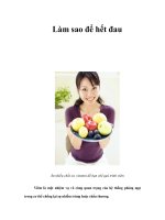 Tài liệu Làm sao để hết đau docx